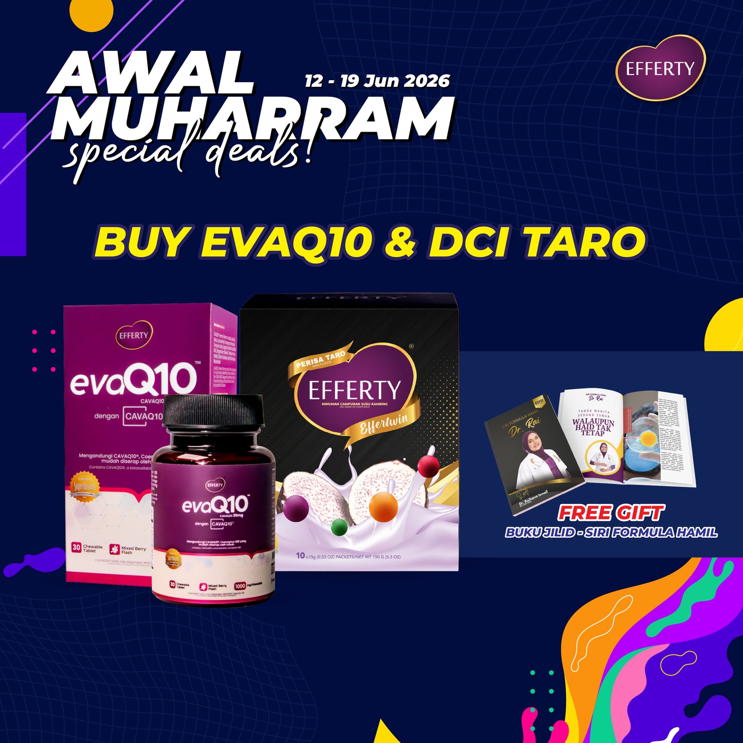 Awal Muharram Special Deals Buy EvaQ10 and DCI Effertwin